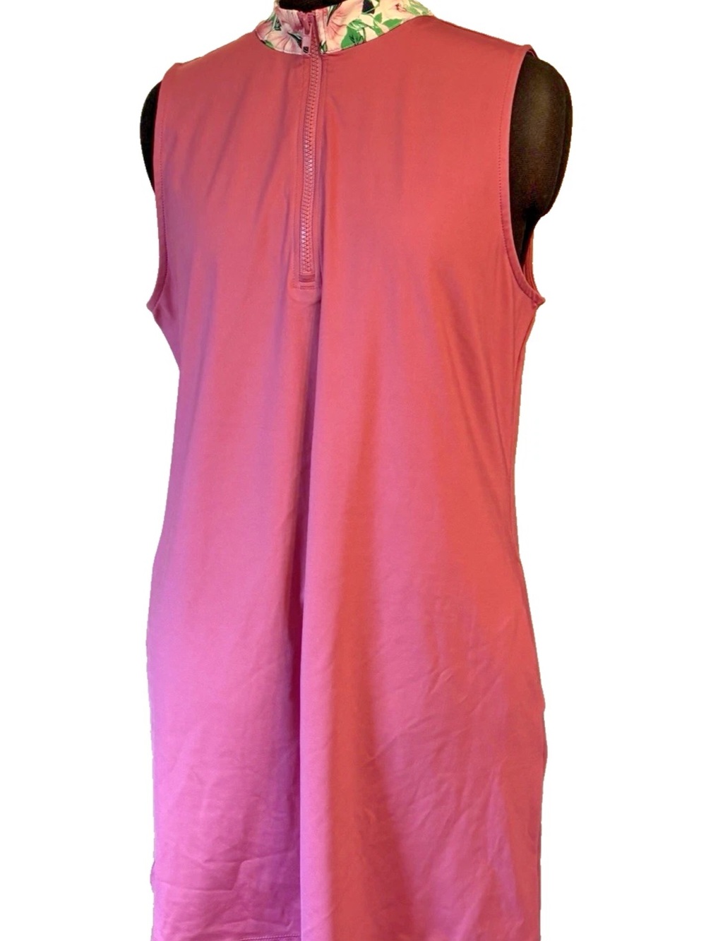 Tommy Bahama Golf XL Women’s Dress Pink Zip Floral Collar Pockets